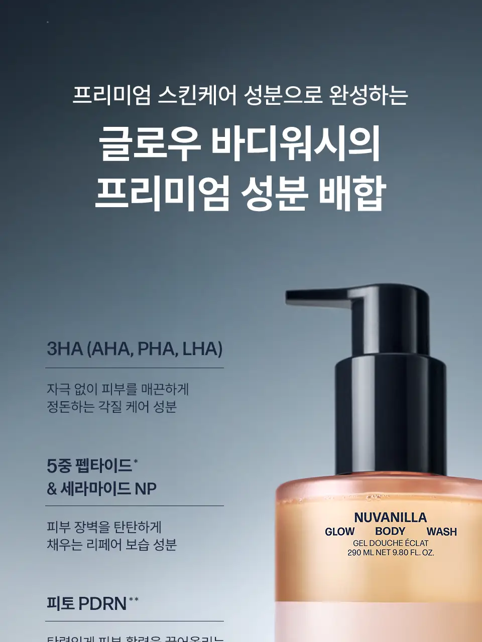[광채케어/고보습] 어노브 글로우 바디워시 290ml 2종 택1 (누바닐라/로지아우라) 상세페이지 14